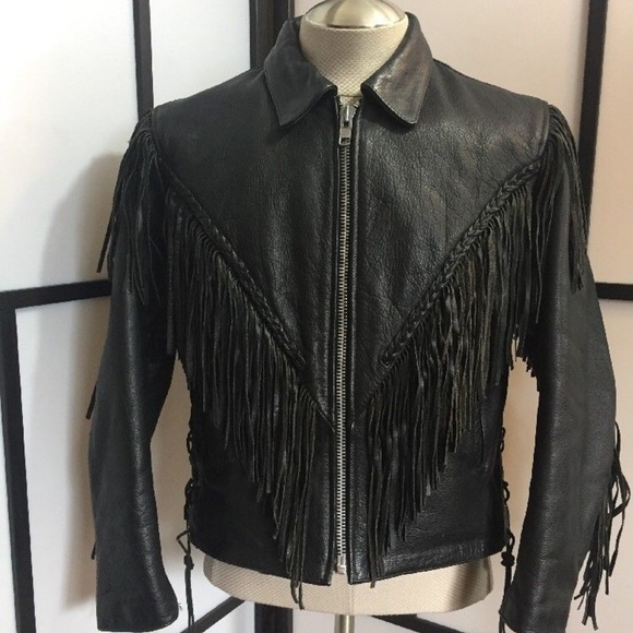 Jamin Leather Other - SOLD Jamin black leather fringe Motorcycle jacket